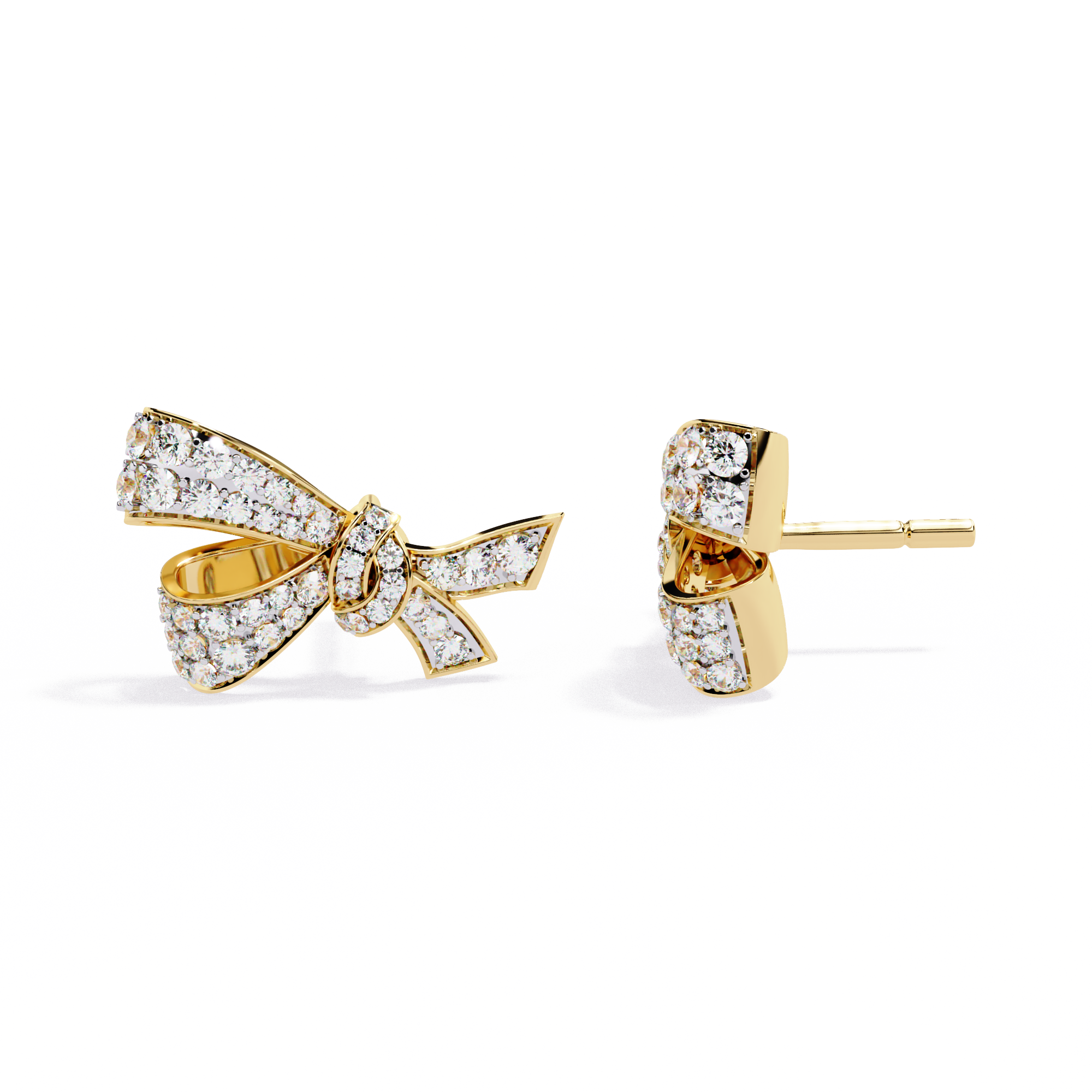 Buy 0.96Ct Elegant Bow Knot Diamond Stud | Solitairekart